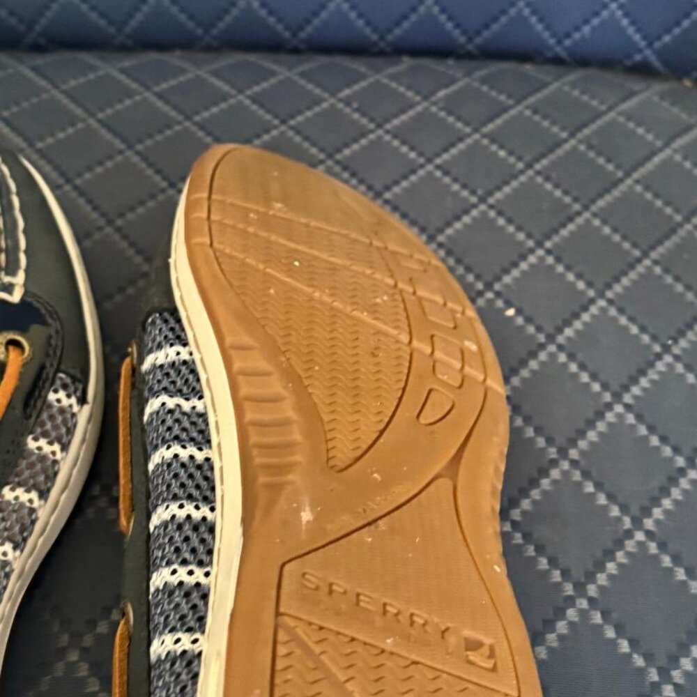 Sperry Wsomen's Angelfish Breton Strip Navy Boat Shoe - Picture 4 of 5